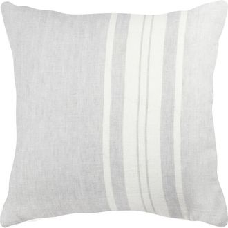 Anaya with Love So Soft Linen Pillow with Down Insert in Light Grey Bold Stripes at Nordstrom, Size 2Ft 0In X 2Ft 0In