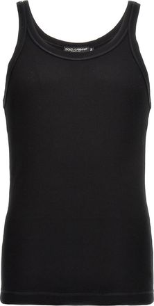 Dolce & Gabbana Black Ribbed Tank Top