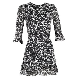 Reformation Doutzen mini-jurk met stippen in zwarte viscose