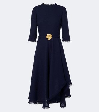 Oscar De La Renta Embellished tweed midi dress