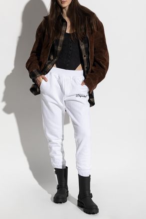 Dsquared2 Sweatpants With Embroidered Logo, Womens, White