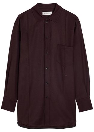 Victoria Beckham Remi Oversized Wool Shirt - Bordeaux - 10 (UK10 / S)