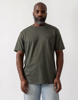 A|X Armani Exchange Mens Armani Exchange Mens T-Shirt with Small Milano/New York Logo - Chimera - Tan - Size: 42