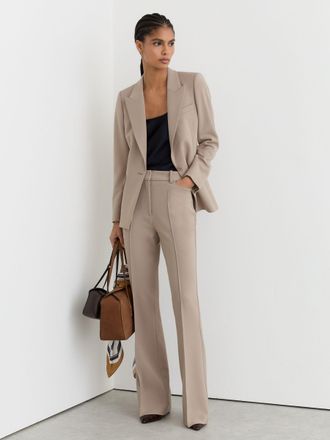 Reiss Stone Neutral Flared Suit Trousers, 18L