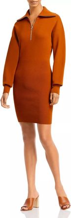 A.L.C. Otto Rib Mini Sweater Dress In Brown