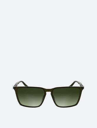 Calvin Klein Mens Resin Rectangle Sunglasses - Green