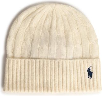 Polo Ralph Lauren Ivoorkleurige wolmix muts