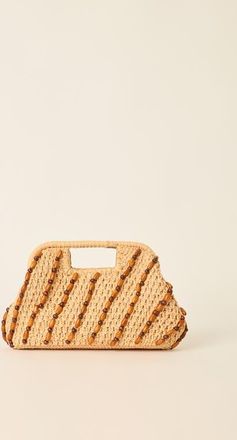 BTB Los Angeles Paisley Clutch in Natural at Nordstrom