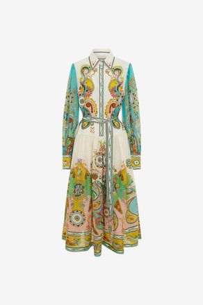 Alemais Langes Ramie-Hemdkleid Pinball