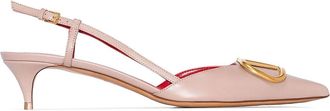 Valentino Garavani Vlogo Signature Leather Slingback Pumps