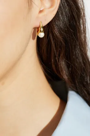 Kate Spade New York Earrings With Glass Pearl, Womens, Gold