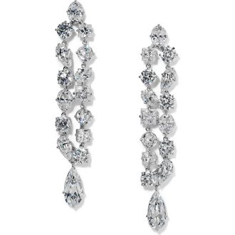 Nadri Riviera Double Linear Drop Earrings in Rhodium at Nordstrom