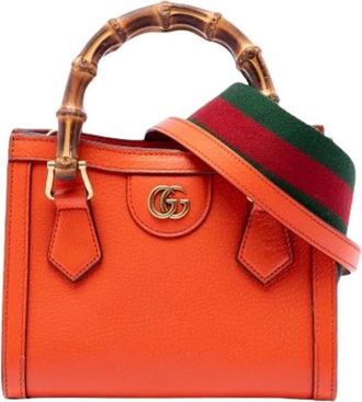 Gucci Pre-owned Diana - Dames - Vintage Handtas - Oranje - ONE Size - Leer - Vintage