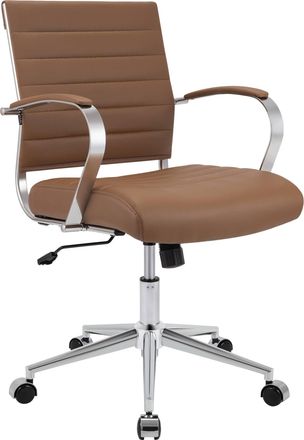 Clp Silla De Oficina Oakland Cuero Aut&eacute;ntico Marr&oacute;n Claro