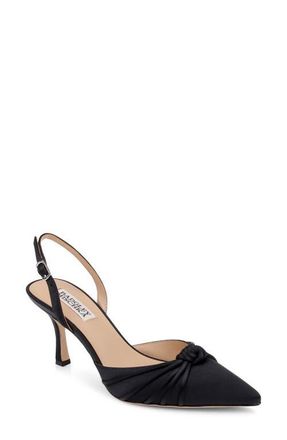 Badgley Mischka Yena dOrsay Pump in Black Satin at Nordstrom, Size 5.5
