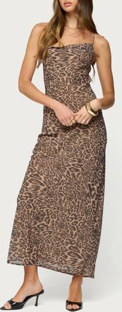 Edikted Ayanah Leopard Print Maxi Dress at Nordstrom, Size X-Large