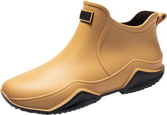 Generic Men Women Rain Casual Shoes Short Boots Water Ankle Outdoor Fashion Mens Casual Shoes Wide Mens Dress Shoes (Brown, 6.5)