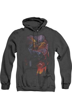 Gildan Batman & Robin 1 Adult Heather Hoodie / Hooded Sweatshirt