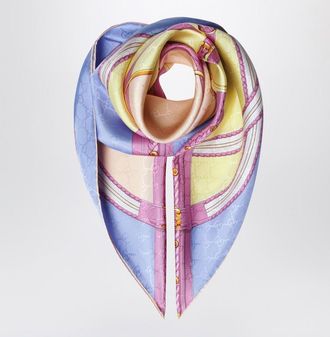 Gucci Pink/lilac printed jacquard silk scarf