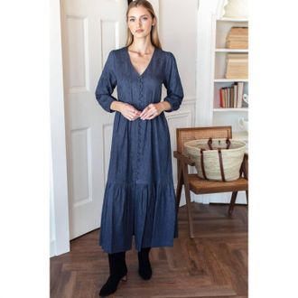 Emerson Fry Atelier Tier Dress In Indigo