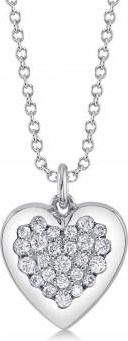 Allurez Diamond Heart Pendant Necklace 14K White Gold (0.26ct)