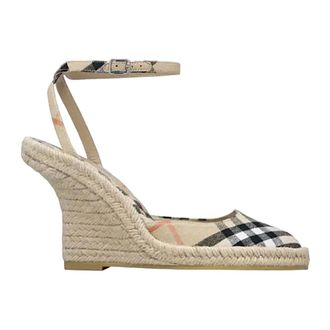 Burberry Wedges, female, Beige, Size: 5 1/2 US Sandalo Wedge