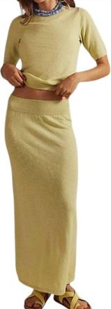 Free People Isabella Sweater Skirt Set In Tonal Green