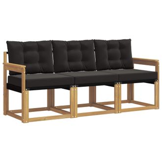 vidaXL Conjunto De Sof&aacute;s De Exterior Con Coj&iacute;n 3 Pcs Blanco Y Negro Vidaxl