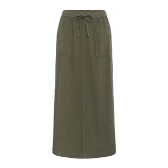 Kaffe Gonna Foglia con Spacchi Laterali - - Skirts - Donna - Verde - S