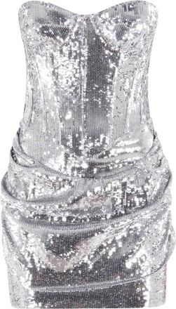 New Arrivals Pamela Mini Jurk - Dames - Feestkleedjes - Grijs - XS - Leer - Kleedjes