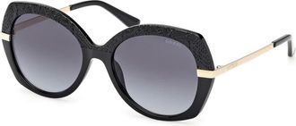 Guess Occhiali da sole - Dames - Zonnebrillen - Zwart - 55 MM - Accessoires