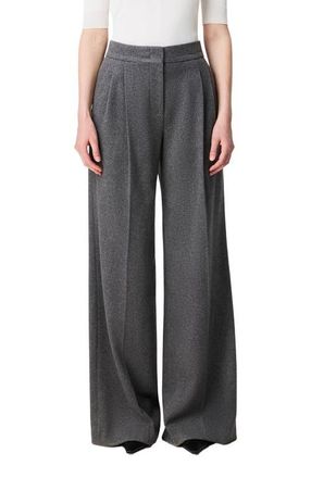 Another Tomorrow Pleated Trouser in Medium Melange Grey at Nordstrom, Size 50 It