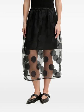 Stine Goya polka-dot midi skirt - women - Recycled Polyester/Rayon - M - Black
