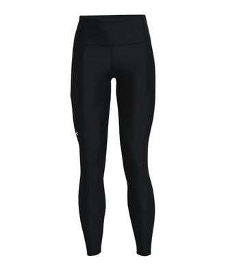 Under Armour Womens Standard HeatGear High No-Slip Waistband Pocketed Leggings, Black (001)/White, X-Small Short