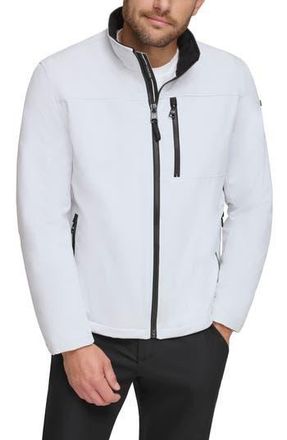 Calvin Klein Faux Shearling Lined Soft Shell Jacket in White at Nordstrom Rack, Size Xx-Large