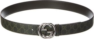Gucci Reversible Gg Supreme Canvas & Leather Belt