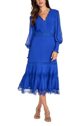 Tadashi Shoji Nyssa Bishop Sleeve Dress in Electric Blue at Nordstrom, Size 14