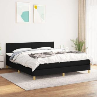 vidaXL Vidaxl - Cama Box Spring Con Colch&oacute;n Tela Negro 180x200 Cm