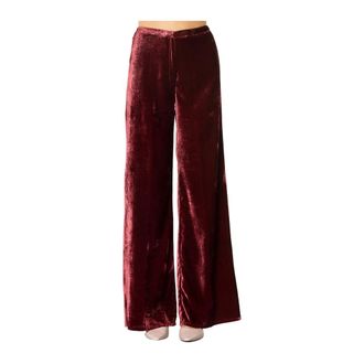 Forte_Forte Fluwelen Broek - Dames - Broeken - Rood - Maat: S Viscose