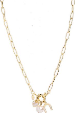 Argento Vivo Paperclip Charm Necklace in Gold at Nordstrom