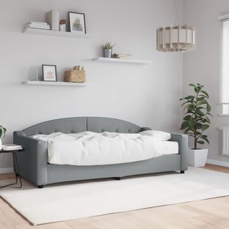 vidaXL Sof&aacute; Cama Con Colch&oacute;n Tela Gris Claro 90x190 Cm Vidaxl