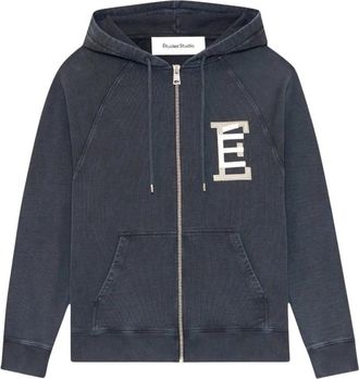 &Eacute;tudes Studio Marineblauw Universiteit Zip Hoodie - Heren - Vesten met rits - Blauw - S - Katoen - Hoodies & sweatvesten