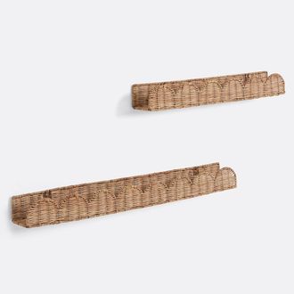 La Redoute Interieurs Set van 2 geschulpte rotan planken, Farito