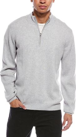 Brodie Ribbed Wool & Cashmere-Blend 1/4-Zip Mock Neck Sweater