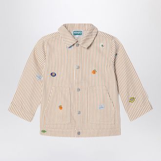 Kenzo White/sand striped denim jacket