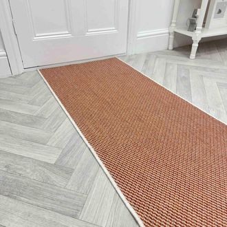 Runrug Carpet Runner Rug - Indoor/Outdoor, Reversible, 2mm - Coastal in Terracotta | Size: 60 cm x 390 cm