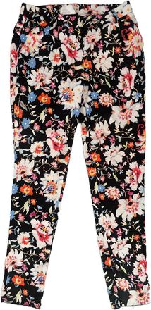 Etro Black Floral Printed Cigarette Trousers Size S