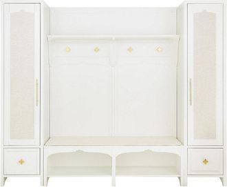 Ballard Designs Mona 3-Piece Entry Bench with Hutch - Ballard Designs