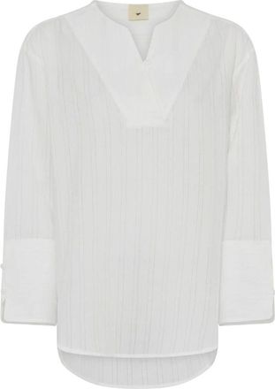 Julie Fagerholt - Heartmade Overhemden, Dames, Wit, S, Katoen, Gestreepte shirt met wijde mouwen