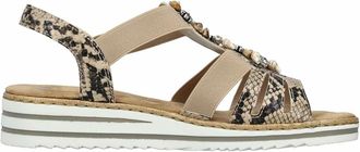 Rieker Sandaal met sleehak - Dames - Schoenen - Veelkleurig - Maat: 42 EU Leer